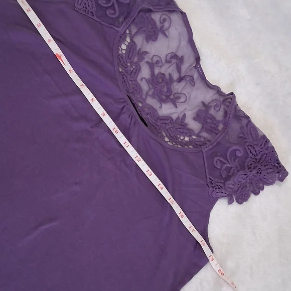 a.n.a Lavender Lace Detail Blouse - Picture 2 of 6